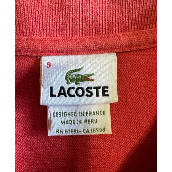 Lacoste Coral Short Sleeve Cotton Polo Size 9 (3X) - Picture 3 of 7